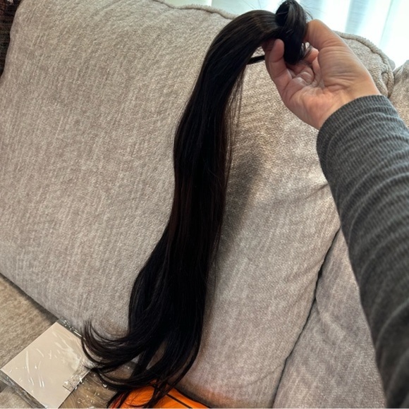 Sizes 20”18”16” Natural Black #1B Ponytail Extension Wrap Around 100% Human Hair - Picture 13 of 16